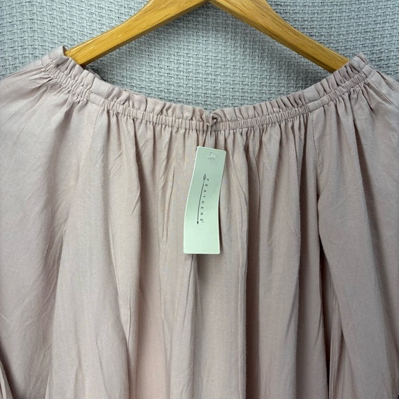 NWT Feathers Light Pink Flared Sleeve Blouse Women Sz Small- Boho Peasant Flowy - Picture 3 of 9